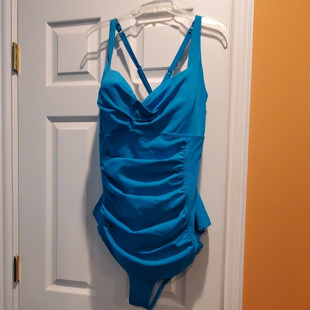 Ruched one piece bathing suit